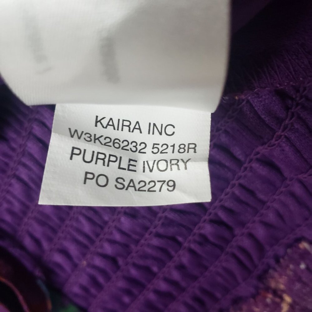 Band Of The Free Floriane LS Blouse Womens Medium Purple Ivory Boho Coquette NWT - Picture 14 of 16